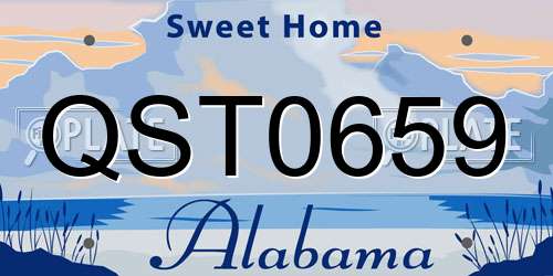 QST0659 Alabama License Plate