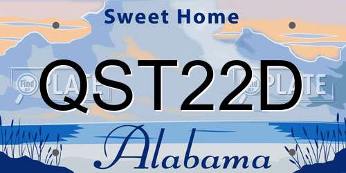 QST22D Alabama License Plate