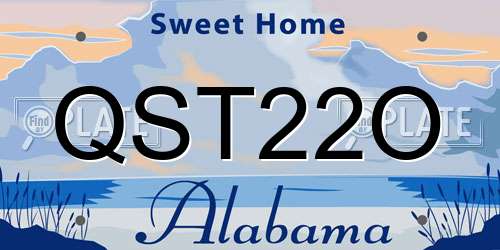 QST22O Alabama License Plate
