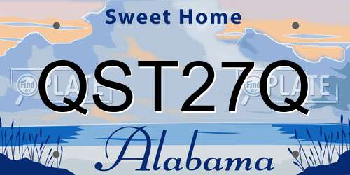 QST27Q Alabama License Plate