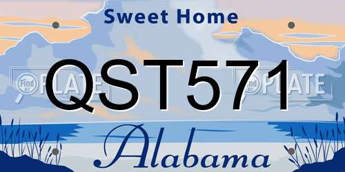 QST571 Alabama License Plate