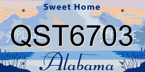 QST6703 Alabama License Plate