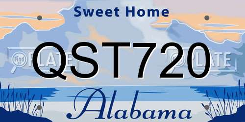 QST720 Alabama License Plate