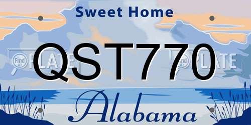 QST770 Alabama License Plate