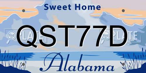 QST77D Alabama License Plate