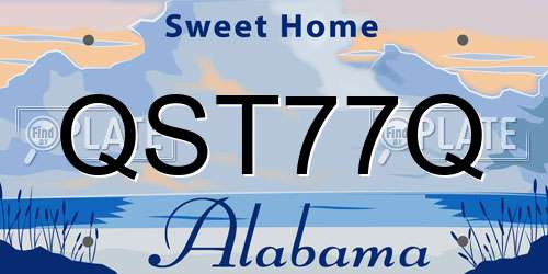 QST77Q Alabama License Plate