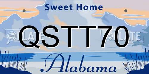 QSTT70 Alabama License Plate
