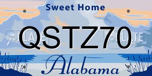 QSTZ70 Alabama License Plate