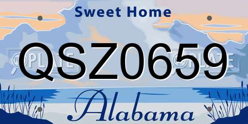 QSZ0659 Alabama License Plate