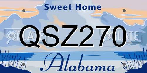 QSZ270 Alabama License Plate