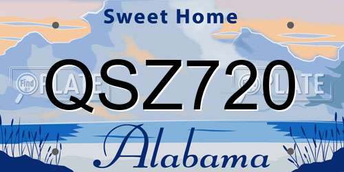 QSZ720 Alabama License Plate