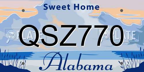 QSZ770 Alabama License Plate
