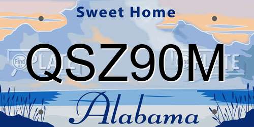 QSZ90M Alabama License Plate