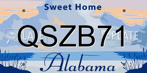 QSZB71 Alabama License Plate