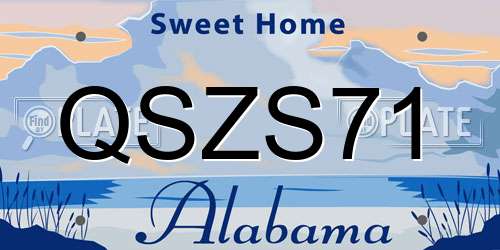 QSZS71 Alabama License Plate