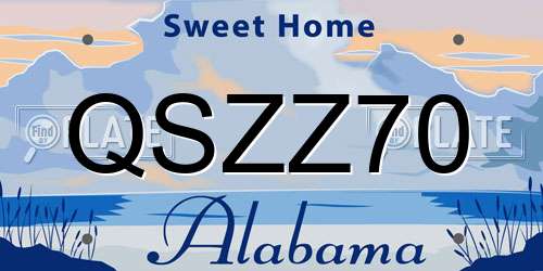 QSZZ70 Alabama License Plate