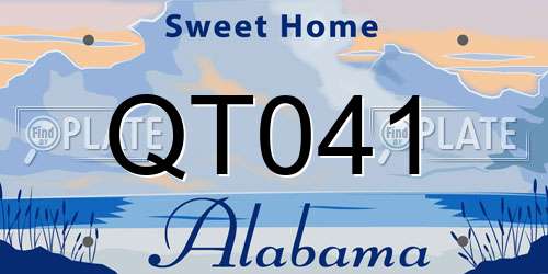 QT041 Alabama License Plate