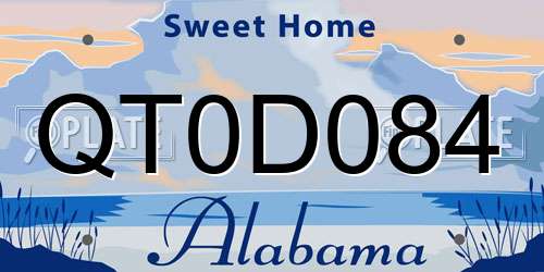 QT0D084 Alabama License Plate