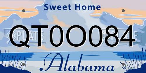 QT0O084 Alabama License Plate