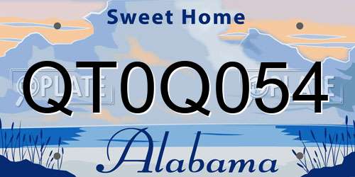 QT0Q054 Alabama License Plate