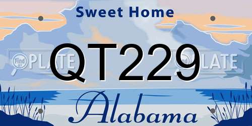 QT229 Alabama License Plate