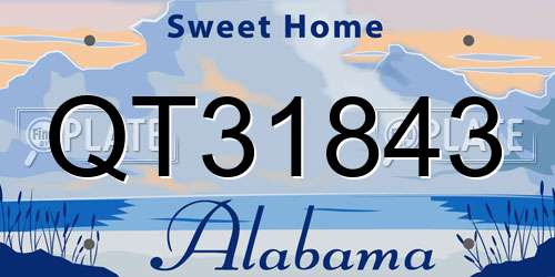 QT31843 Alabama License Plate