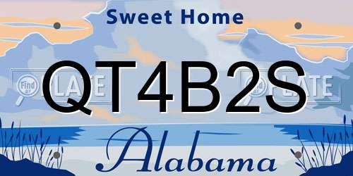 QT4B2S Alabama License Plate