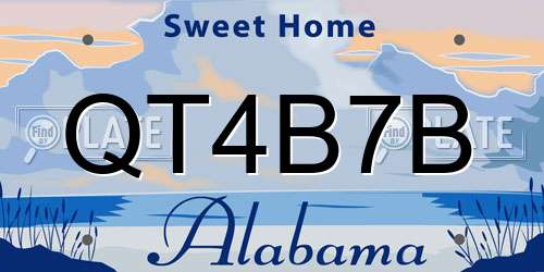 QT4B7B Alabama License Plate
