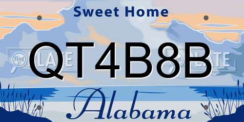 QT4B8B Alabama License Plate