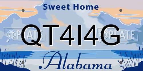 QT4I4G Alabama License Plate