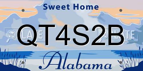 QT4S2B Alabama License Plate
