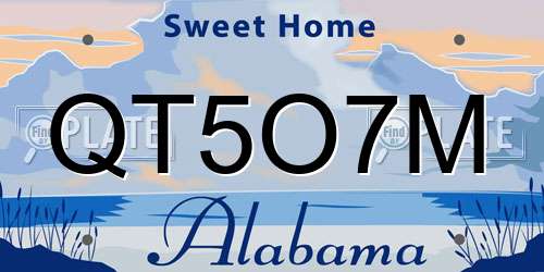 QT5O7M Alabama License Plate