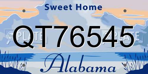 QT76545 Alabama License Plate