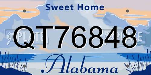 QT76848 Alabama License Plate