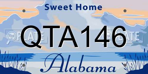 QTA146 Alabama License Plate
