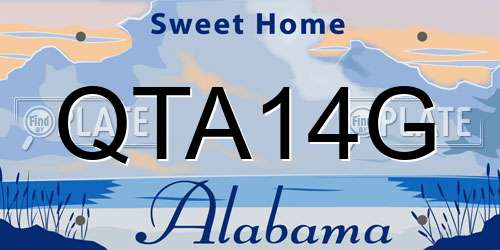 QTA14G Alabama License Plate