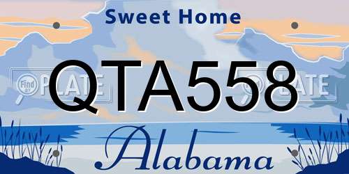 QTA558 Alabama License Plate