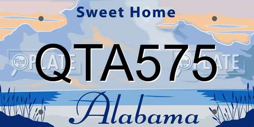 QTA575 Alabama License Plate