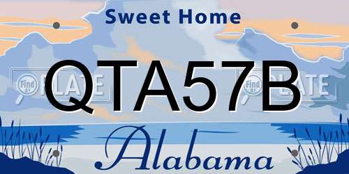 QTA57B Alabama License Plate