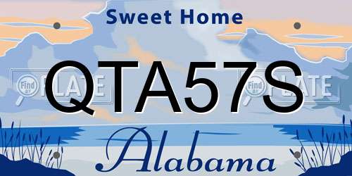 QTA57S Alabama License Plate