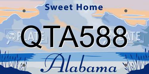 QTA588 Alabama License Plate