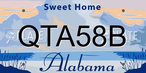 QTA58B Alabama License Plate