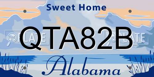 QTA82B Alabama License Plate