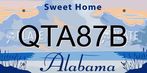 QTA87B Alabama License Plate
