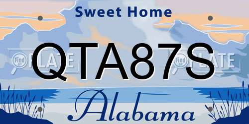 QTA87S Alabama License Plate
