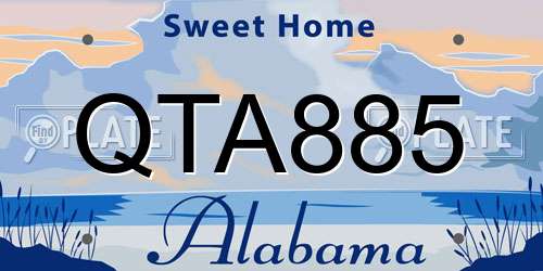 QTA885 Alabama License Plate