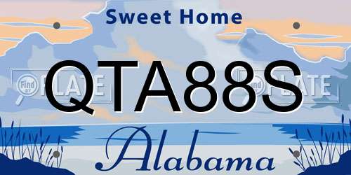 QTA88S Alabama License Plate