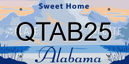 QTAB25 Alabama License Plate