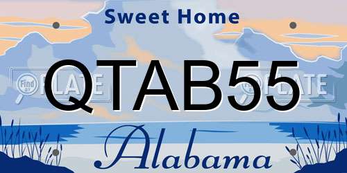 QTAB55 Alabama License Plate