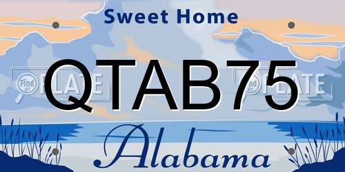 QTAB75 Alabama License Plate